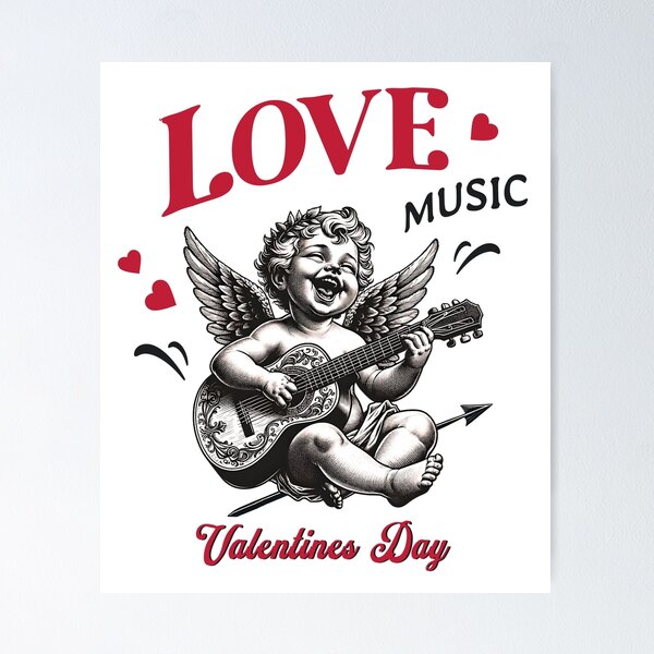 Item preview, Cupid playing guitar. Valentines Day. designed and sold by KojourinArt.