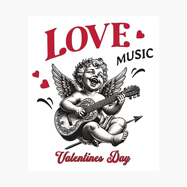 Item preview, Cupid playing guitar. Valentines Day. designed and sold by KojourinArt.