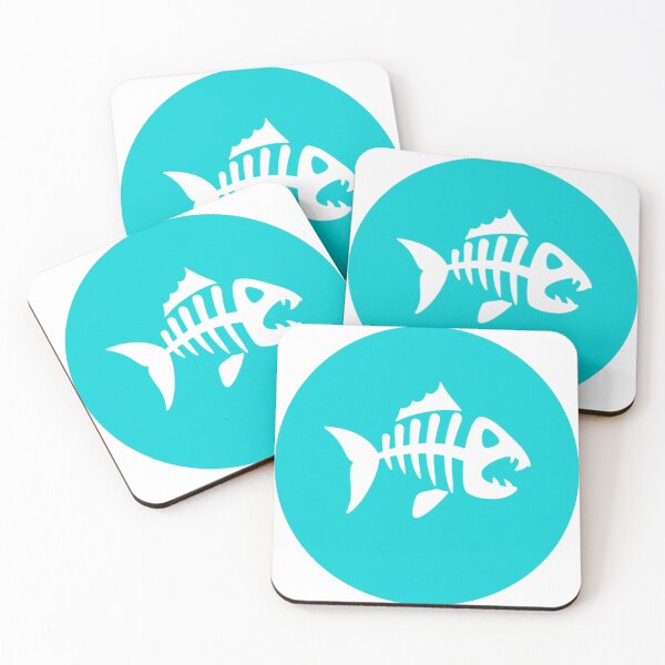 Item preview, predator fish inside a vibrant blue circle.  designed and sold by Stylefishing.