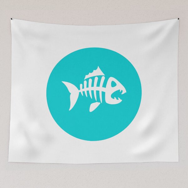 Item preview, predator fish inside a vibrant blue circle.  designed and sold by Stylefishing.
