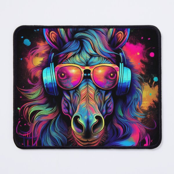 Artikelvorschau, Graffiti-Pferd mit Kopfhörern und Sonnenbrille entworfen und verkauft von Boxing Kangaroo Retail Company.
