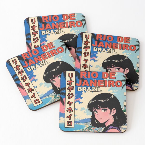 Item preview, Kawaii Anime Girl 80s Retro Aesthetic Rio de Janeiro Brazil Vintage Cultural Travel Design designed and sold by onlyanimevibes.