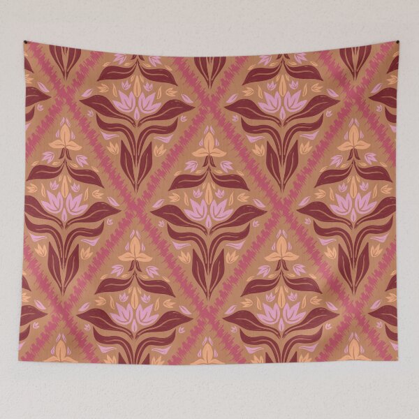 Item preview, Hand Painted Floral Diamond Textured Damask - Deliciousness designed and sold by GenAumonier.