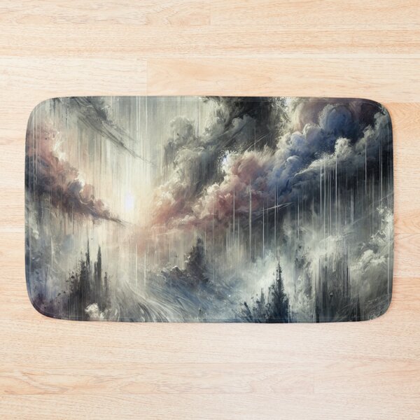 Item preview, Stormy Dreamscape Artwork : Atmospheric Abstract Rain and Cloud Painting designed and sold by Waltzia.