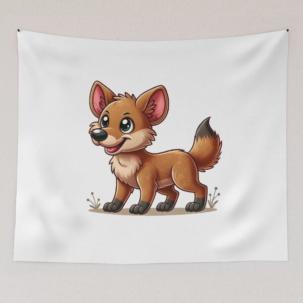 Item preview, A cheerful cartoon fox character with big eyes and a bushy tail, set against a simple background. designed and sold by cave-canvas.