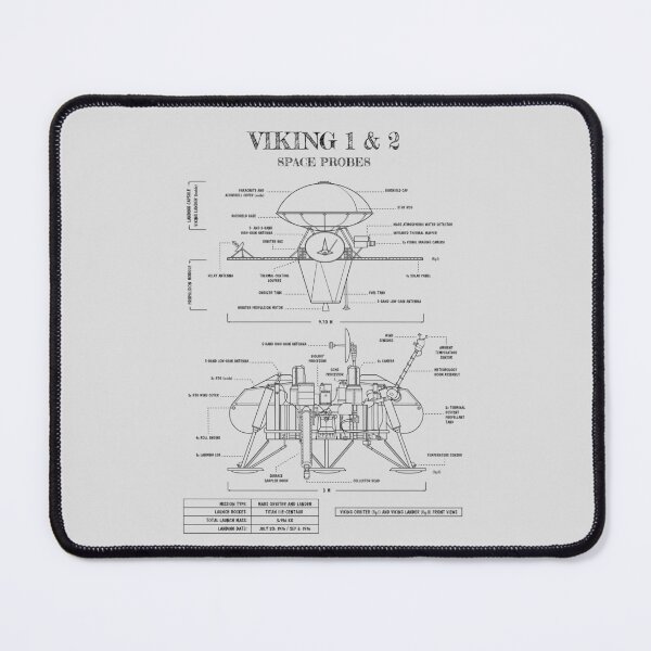 Item preview, Viking 1 & 2 Space Probes (White Stencil - No Background. Vertical) designed and sold by BGALAXY.