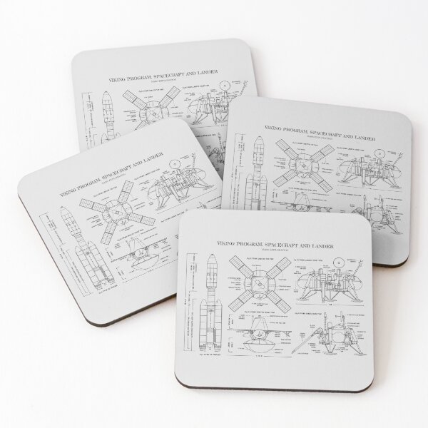 Item preview, Viking Program: Spacecraft and Lander (White Stencil-No Background) designed and sold by BGALAXY.