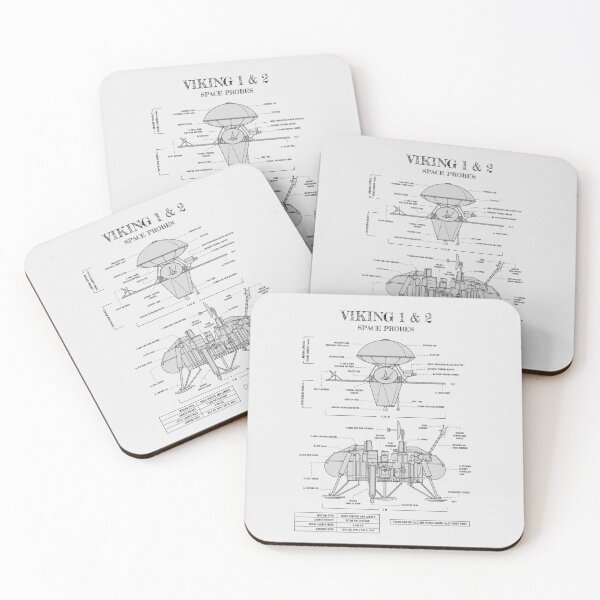 Item preview, Viking 1 & 2 Space Probes (White Stencil - No Background. Vertical) designed and sold by BGALAXY.