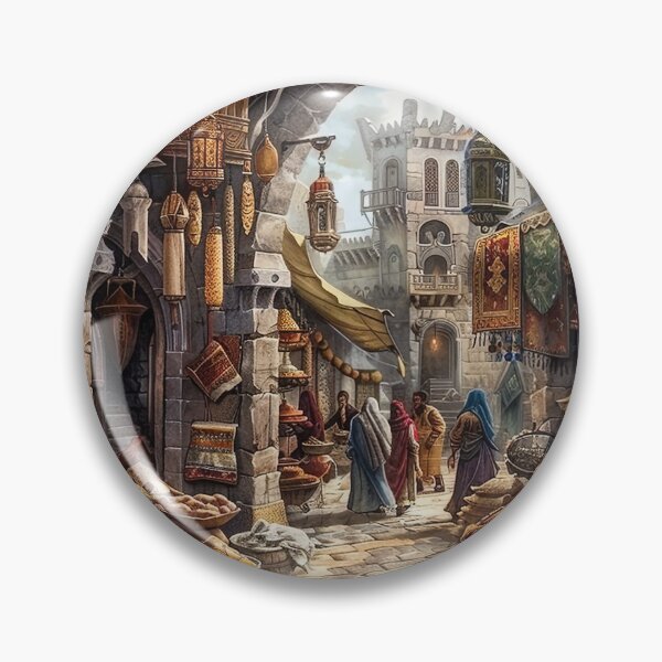 Item preview, Bustling Market Scene designed and sold by jgvisualarts.