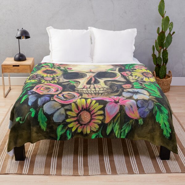 Item preview, Skull Resting in a Bed of Flowers designed and sold by CarviDesigns.