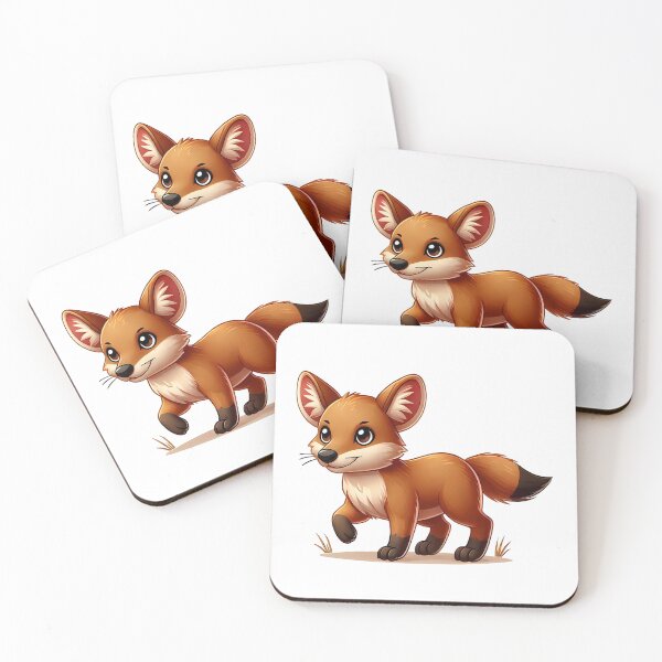 Item preview, A cheerful, cartoon-style fox trots playfully across a grassy area. designed and sold by cave-canvas.