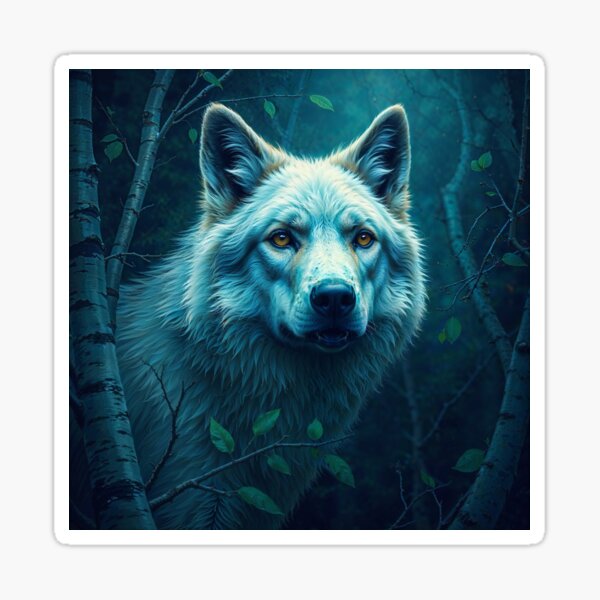 Artikel-Vorschau von Hellgrauer Wolf und Wald, designt und verkauft von Skye Ryan-Evans.
