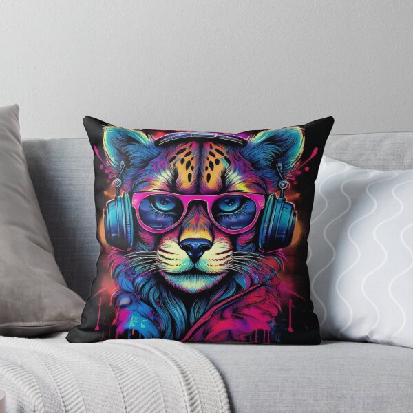 Item preview, Graffiti Cheetah in Headphones and Shades designed and sold by Boxing Kangaroo Retail Company.