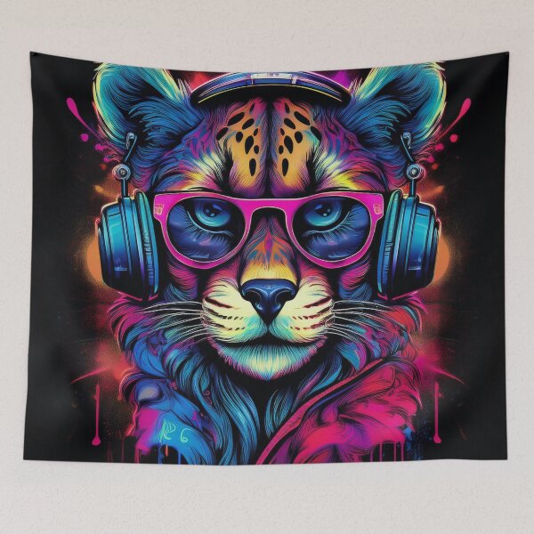 Item preview, Graffiti Cheetah in Headphones and Shades designed and sold by Boxing Kangaroo Retail Company.