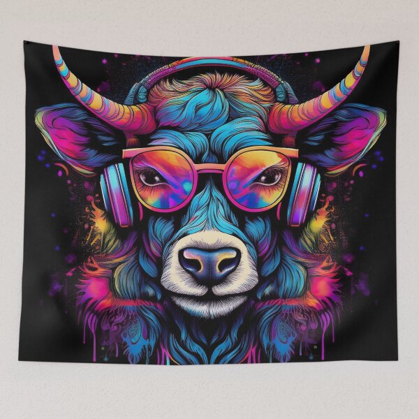 Item preview, Graffiti Cow in Headphones and Shades designed and sold by Boxing Kangaroo Retail Company.