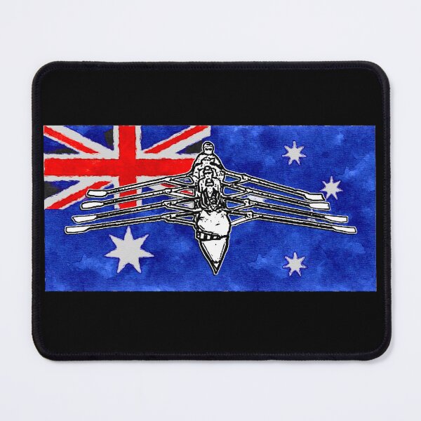 Item preview, Australian Rowing Team on Flag - Watercolor Sports Art designed and sold by Michael van der Hoorn.