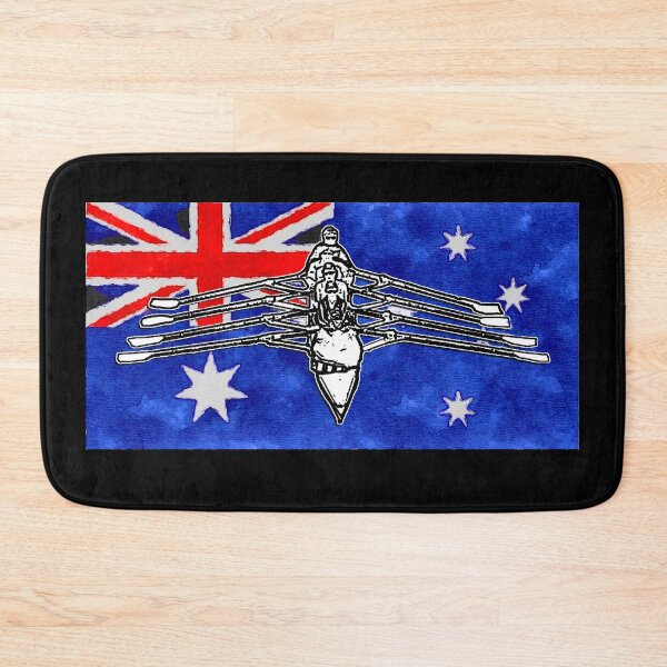 Item preview, Australian Rowing Team on Flag - Watercolor Sports Art designed and sold by Michael van der Hoorn.