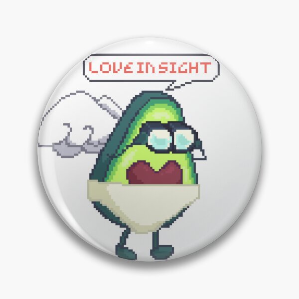 Item preview, pixel art of cupid avocado with binoculars observing love in sight designed and sold by ZerpaGiovanna.