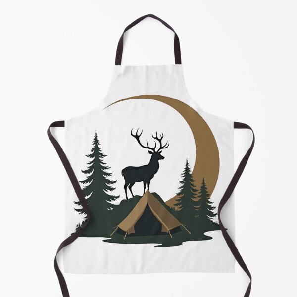 Item preview, majestic camping scene deer under moonlight designed and sold by wineesshop.