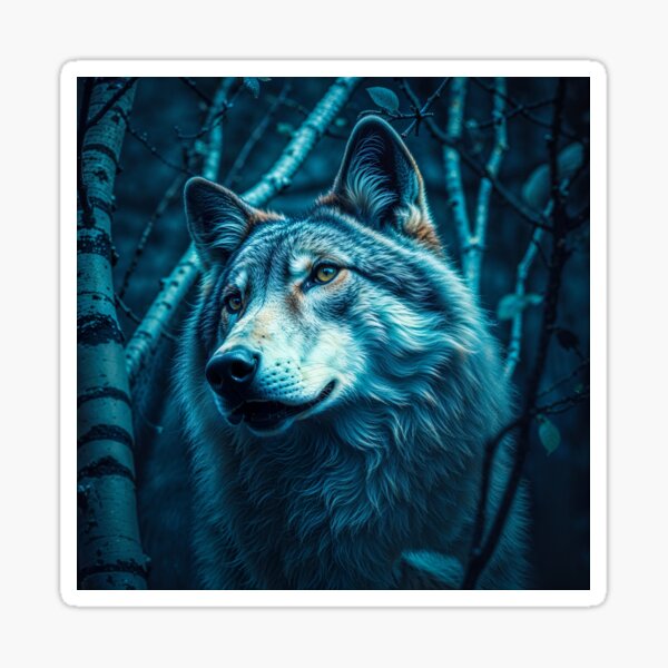 Item preview, Grey Wolf and Birch Trees designed and sold by Skye Ryan-Evans.