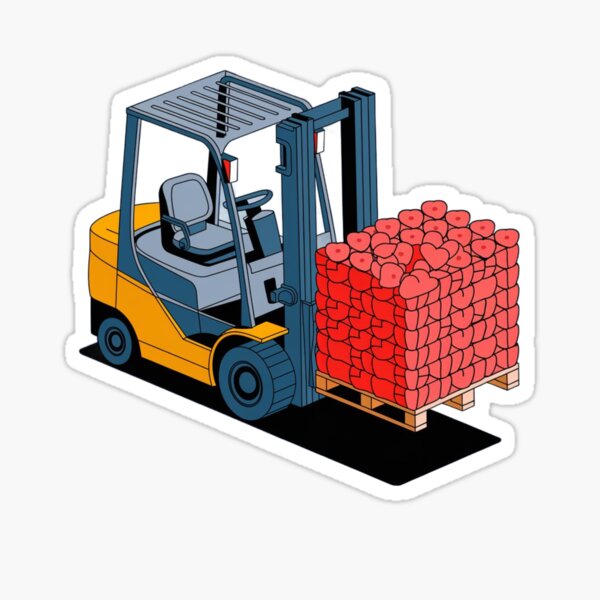 Item preview, Forklift Truck Valentines Day Heart designed and sold by crazy-fluff.