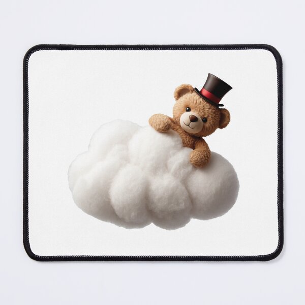 Item preview, Cutest Teddy Bear with a Top Hat Holding on to Cloud designed and sold by CuteopiaGallery.