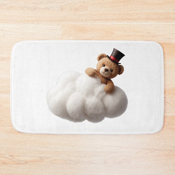 Item preview, Cutest Teddy Bear with a Top Hat Holding on to Cloud designed and sold by CuteopiaGallery.