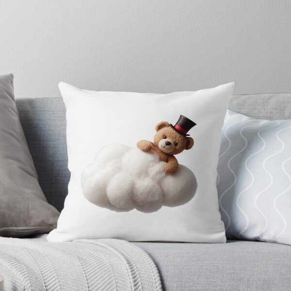 Item preview, Cutest Teddy Bear with a Top Hat Holding on to Cloud designed and sold by CuteopiaGallery.