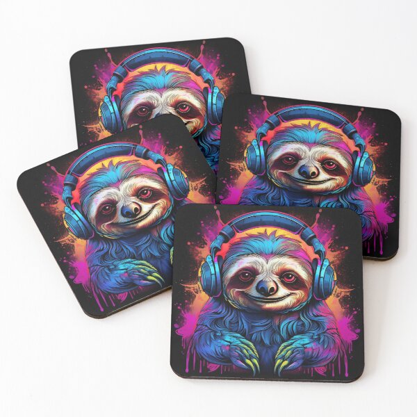 Item preview, Graffiti Sloth in Headphones designed and sold by Boxing Kangaroo Retail Company.