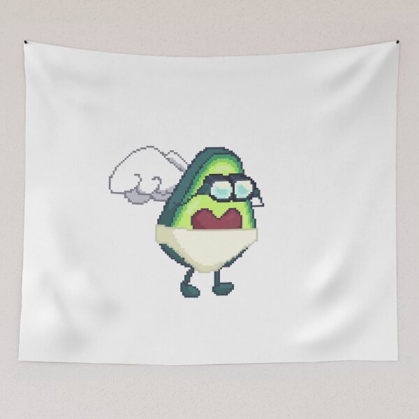 Item preview, pixel art of cupid avocado with binoculars observing designed and sold by ZerpaGiovanna.
