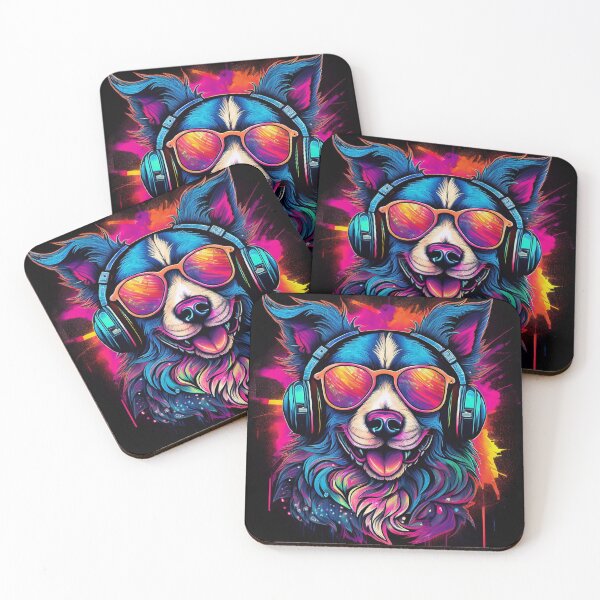 Item preview, Graffiti Border Collie in Headphones and Shades designed and sold by Boxing Kangaroo Retail Company.