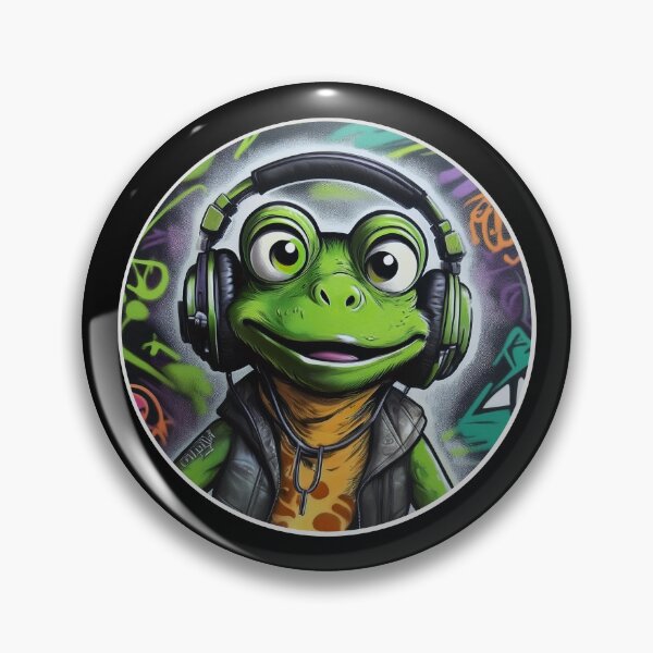 Item preview, Graffiti Frog in Headphones designed and sold by Boxing Kangaroo Retail Company.