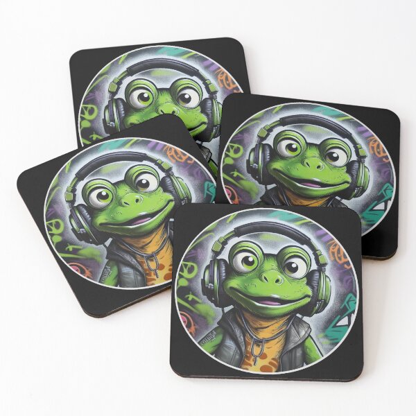 Item preview, Graffiti Frog in Headphones designed and sold by Boxing Kangaroo Retail Company.