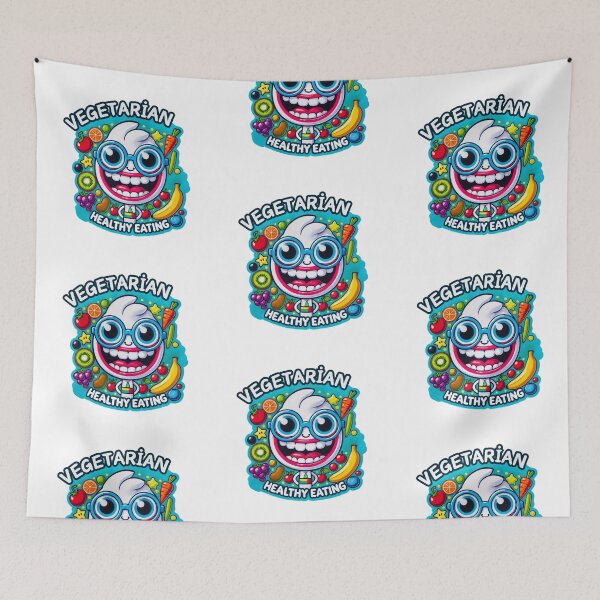 Item preview, Vegetarian Healthy Eating Cartoon Sticker – Fun Food Art designed and sold by Psycho-Crazy.