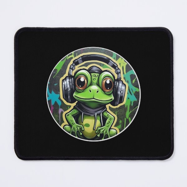 Item preview, Graffiti Frog in Headphones designed and sold by Boxing Kangaroo Retail Company.