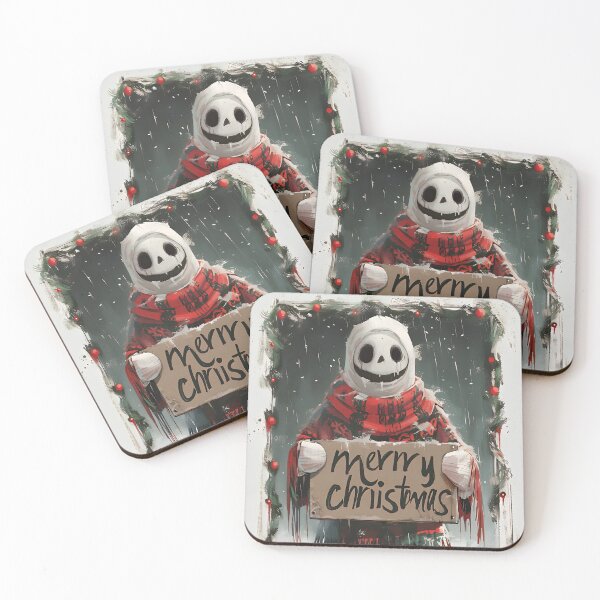 Item preview, Quirky Christmas Skeleton Holding Festive Sign designed and sold by Amr Siam.
