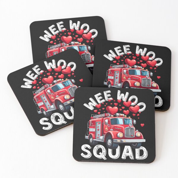 Item preview, Wee Woo Squad, Firefighter, Fire Truck, Fireman, big Truck for Valentine Day designed and sold by Printek.
