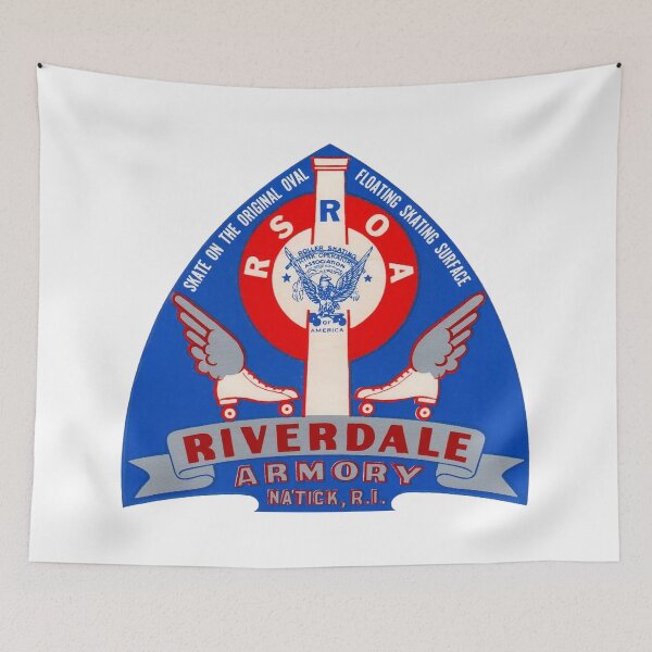Item preview, Riverdale Armory Natick Rhode Island Roller Skating Rink Sticker Decal Label designed and sold by tislord.