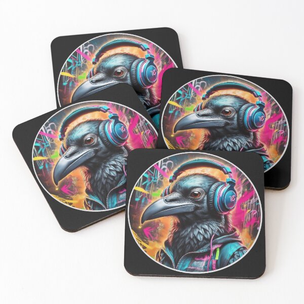 Item preview, Graffiti Raven in Headphones designed and sold by Boxing Kangaroo Retail Company.