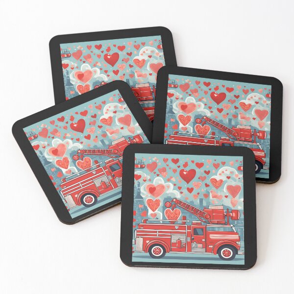 Item preview, Wee Woo Squad, Firefighter, Fire Truck, Fireman, big Truck for Valentine Day designed and sold by Printek.