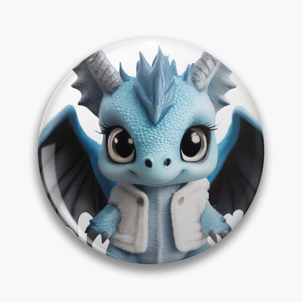 Item preview, Realistic Artwork of a Cute Blue Baby Dragon Wearing a Warm Winter Jacket designed and sold by CuteopiaGallery.
