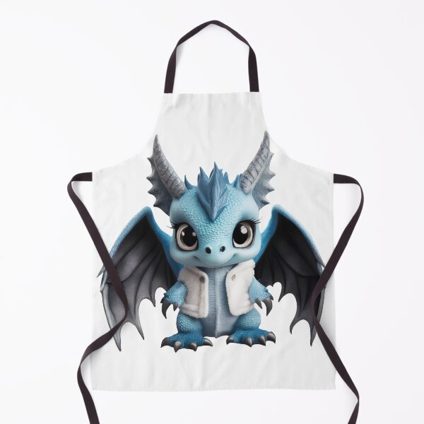 Item preview, Realistic Artwork of a Cute Blue Baby Dragon Wearing a Warm Winter Jacket designed and sold by CuteopiaGallery.