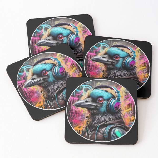 Item preview, Graffiti Raven in Headphones designed and sold by Boxing Kangaroo Retail Company.