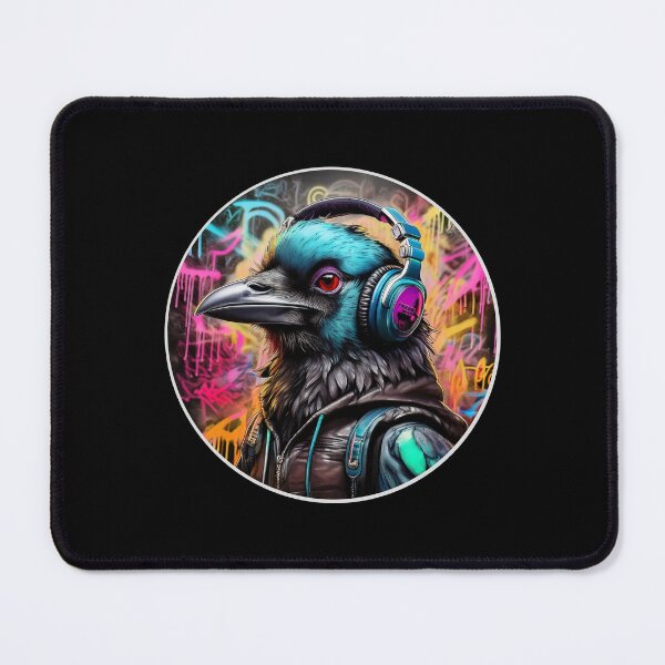 Item preview, Graffiti Raven in Headphones designed and sold by Boxing Kangaroo Retail Company.