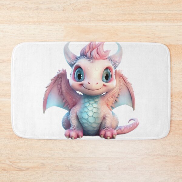 Item preview, Realistic Artwork of an Adorable Pink Cotton Candy Baby Dragon designed and sold by CuteopiaGallery.
