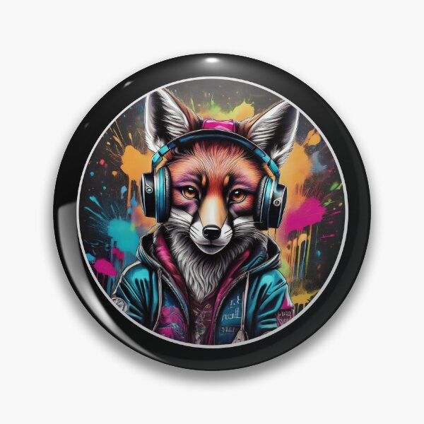 Item preview, Funky Fox in Headphones designed and sold by Boxing Kangaroo Retail Company.