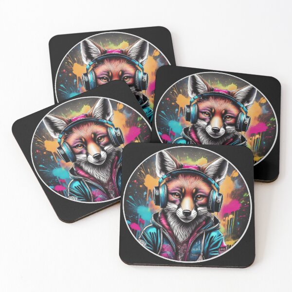 Item preview, Funky Fox in Headphones designed and sold by Boxing Kangaroo Retail Company.