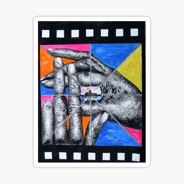 Cinema in the hands Sticker