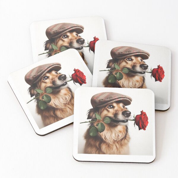 Item preview, Valentines Day. Dog holding a rose. designed and sold by KojourinArt.
