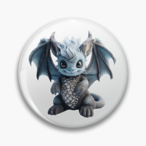Item preview, Realistic Artwork of a Cute Blue Baby Dragon with Fluffy Hair designed and sold by CuteopiaGallery.